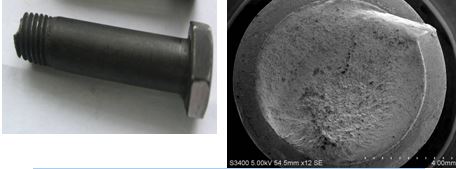 螺栓斷裂位置，螺栓扭斷斷口