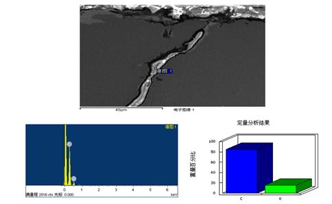 裂縫夾雜物能譜分析