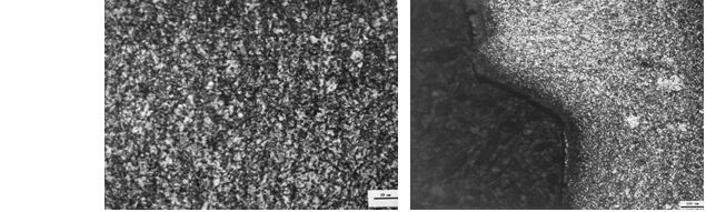 圖11-69 一號樣心部金相組織 圖11-70一號樣表面金相組織